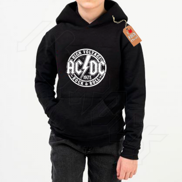 ACDC Παιδικό Φούτερ με Κουκούλα σε Μαύρο