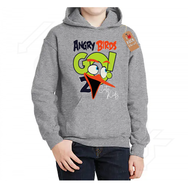 Angry Birds Παιδικό Φούτερ με κουκούλα σε Γκρί χρώμα