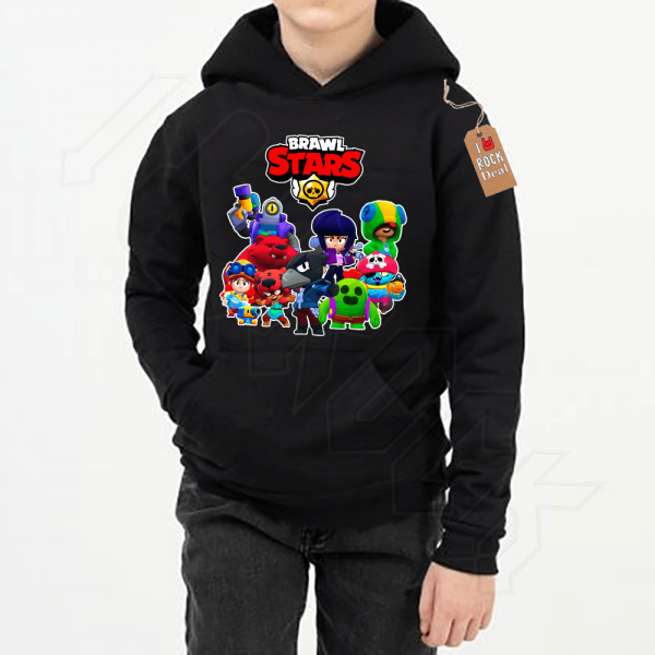 BRAWL STARS Φούτερ Παιδικό με Κουκούλα Μαύρο