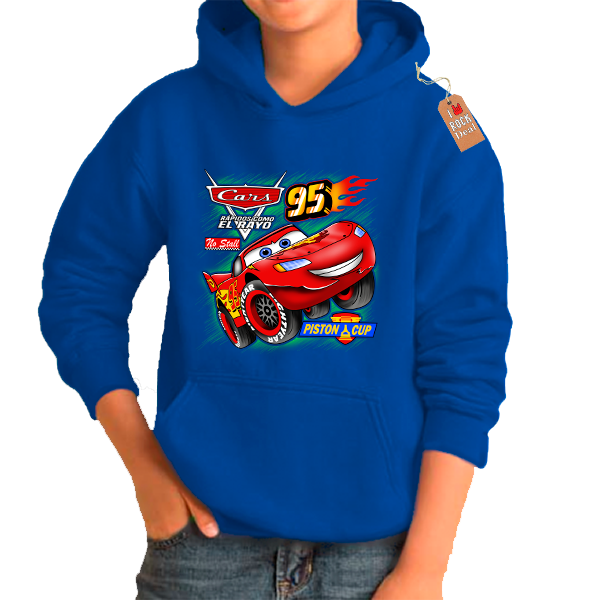 Cars 95 Κεραυνός Μακουίν Παιδικό Φούτερ με κουκούλα σε Μπλέ χρώμα