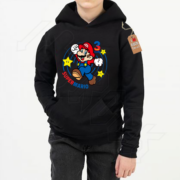 SUPER MARIO Παιδικό Φούτερ με κουκούλα σε Μαύρο χρώμα