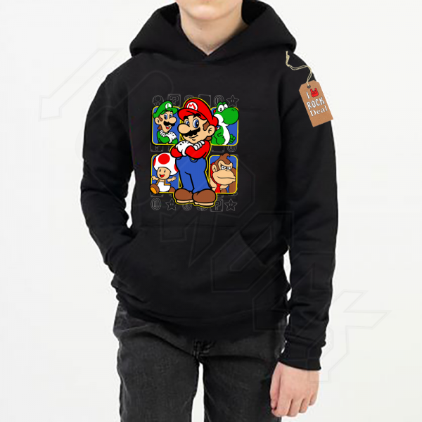 SUPER MARIO Friends Παιδικό Φούτερ με κουκούλα σε Μαύρο χρώμα
