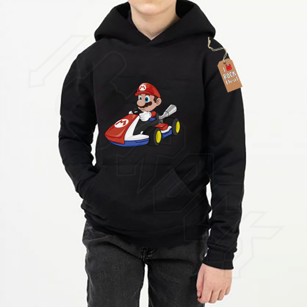 SUPER MARIO Καρτ Παιδικό Φούτερ με κουκούλα σε Μαύρο χρώμα