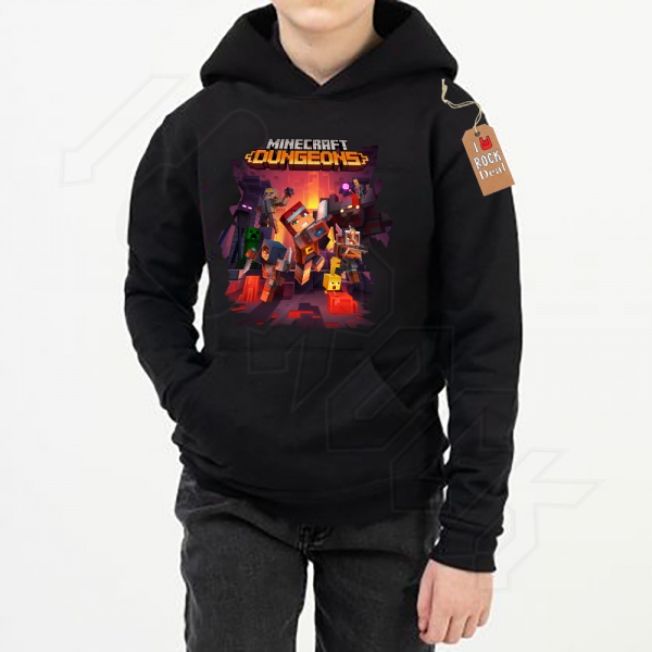 Minecraft Dungeons Παιδικό Hoodies Σε μαύρο Χρώμα