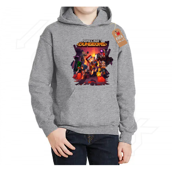 Minecraft Dungeons Παιδικό Hoodies Σε Γκρί Χρώμα