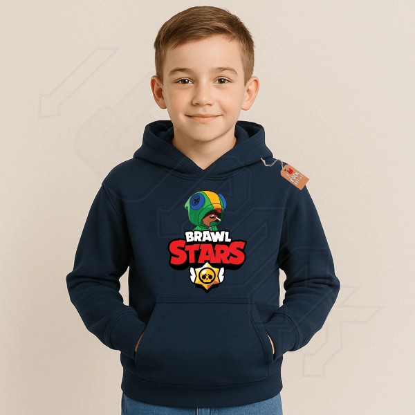 BRAWL STARS παιδικό φούτερ με κουκούλα σε μπλε Navy χρώμα