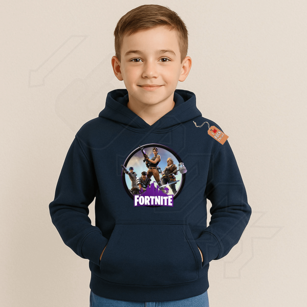 FORTNITE Παιδικό Φούτερ με Κουκούλα Μαύρο
