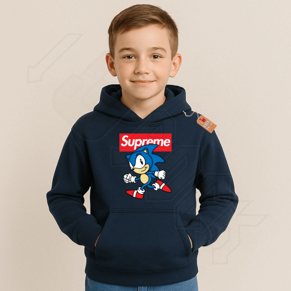 SONIC SUPREME παιδικό φούτερ με κουκούλα σε μπλε Navy χρώμα