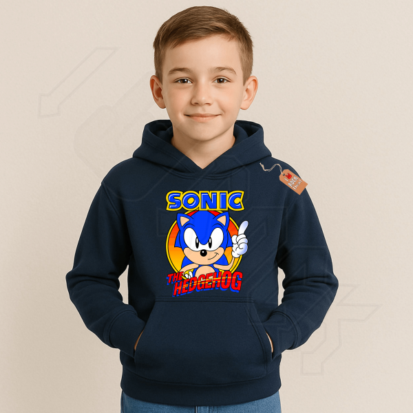 SONIC HEDGEHOG παιδικό φούτερ με κουκούλα σε μπλε Navy χρώμα