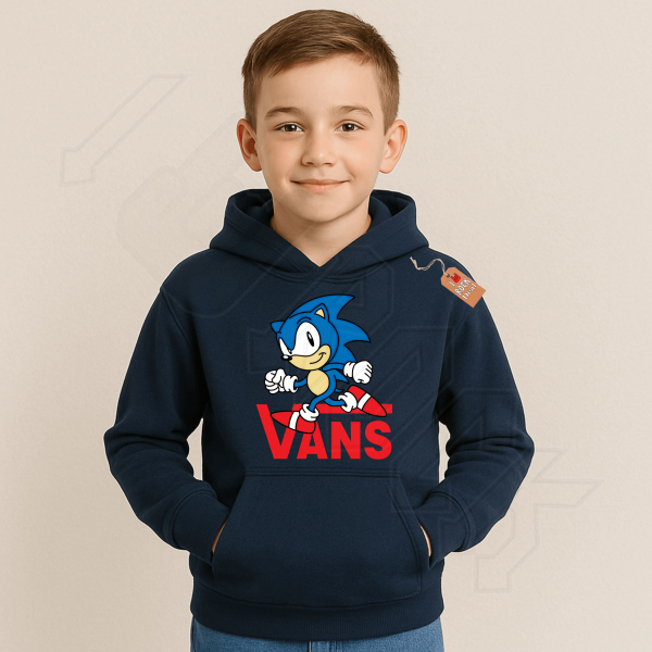 SONIC VANS παιδικό φούτερ με κουκούλα σε μπλε Navy χρώμα