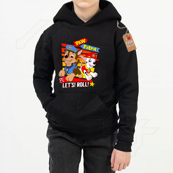 PAW PATROL Let's Roll ! Παιδικό Φούτερ με κουκούλα σε Μαύρο χρώμα