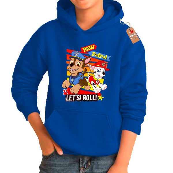 PAW PATROL Let's Roll ! Παιδικό Φούτερ με κουκούλα σε Μπλέ χρώμα