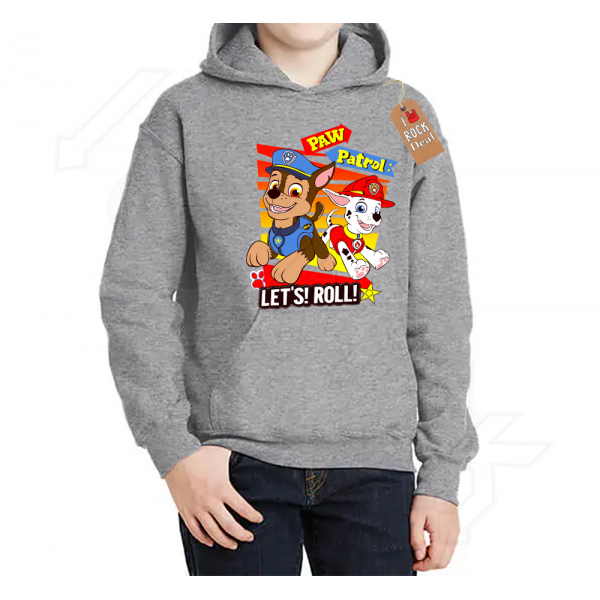 PAW PATROL Let's Roll ! Παιδικό Φούτερ με κουκούλα σε Γκρί χρώμα