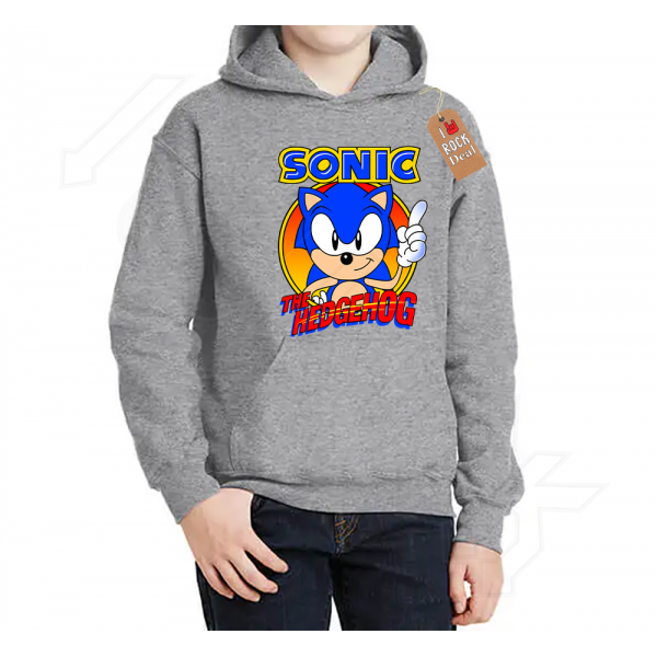 SONIC THE HEDGEHOG Παιδικό Φούτερ με κουκούλα σε Γκρί χρώμα