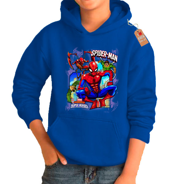 SPIDERMAN Παιδικό Φούτερ με κουκούλα σε Μπλέ χρώμα