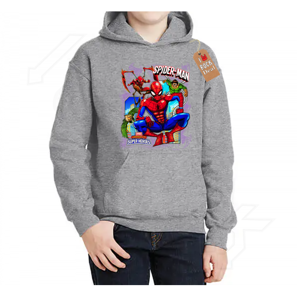 SPIDERMAN Παιδικό Φούτερ με κουκούλα σε Γκρί χρώμα