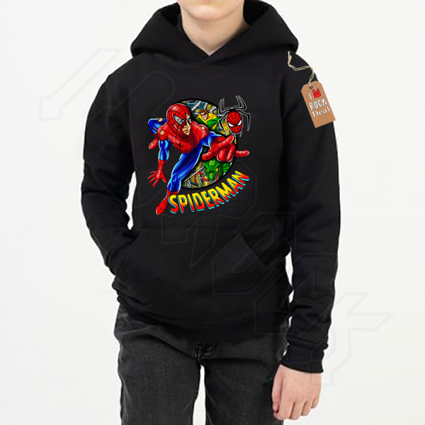 SPIDERMAN Super Heroes Παιδικό Φούτερ με κουκούλα σε Μαύρο χρώμα