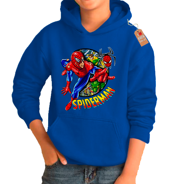 SPIDERMAN Super Heroes Παιδικό Φούτερ με κουκούλα σε Μπλέ χρώμα