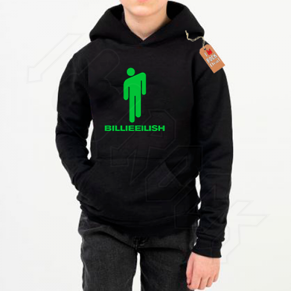 Billie Eilish StickMan Φούτερ με Κουκούλα Μαυρο παιδικό
