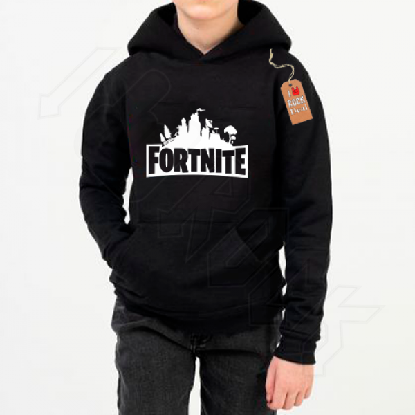 FORTNITE Παιδικό Φούτερ με Κουκούλα Μαύρο