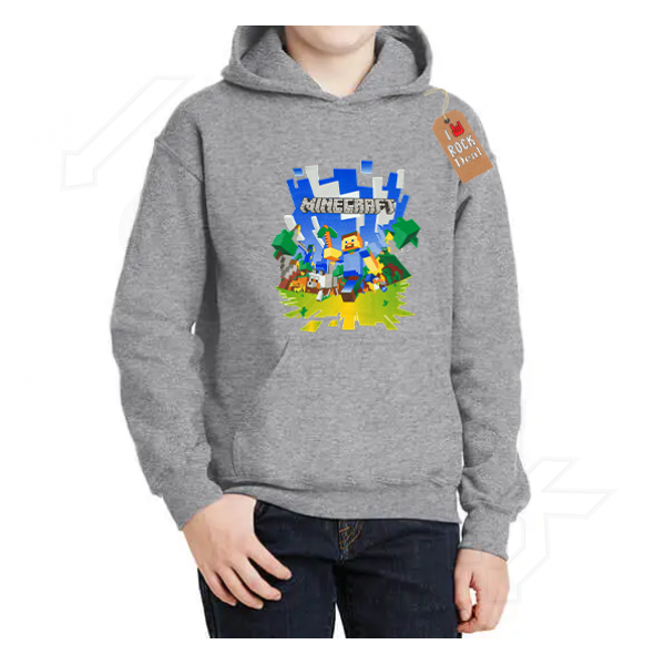MINECRAFT Φούτερ Με Κουκούλα Γκρί παιδικό