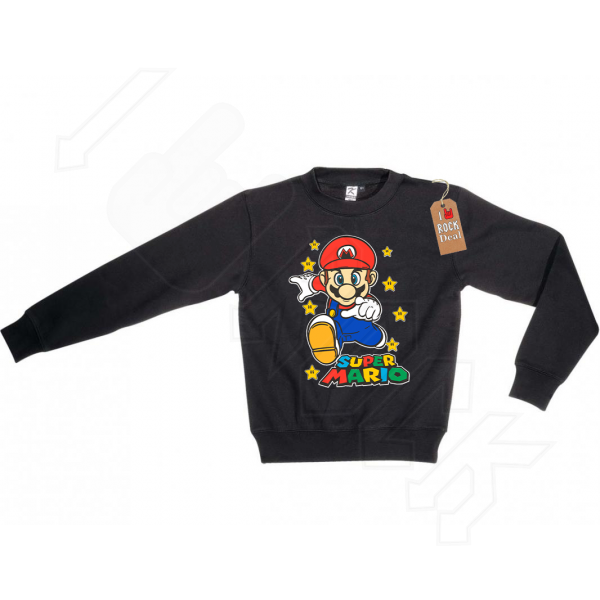 SUPER MARIO Φούτερ Μαύρο Παιδικό