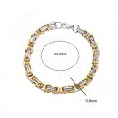 Ατσάλινο Βραχιόλι Καδένα Δίχρωμο 0.8MM